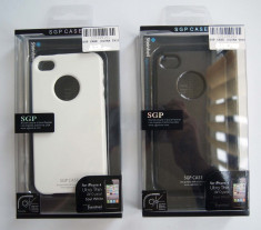 husa protectie SGP CASE neagra 4 iphone 4 4S expediere gratuita + folie protectie ecran foto