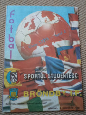 Program meci fotbal SPORTUL Studentesc - BRONDBY I.F. 4.11.1987. RSR fan sport foto