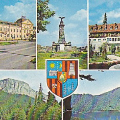 Miercurea Ciuc, Siculeni, Borsec Lacul Rosu vedere carte postala circulata 1978