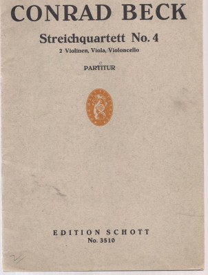 2B(000) -partitura-CONRAD BECK-cvarted de viola violina violoncel foto