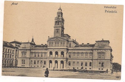 carte postala(colectie)- ARAD -Primaria anul 1918 foto