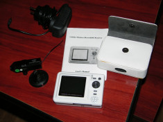 Wireless (fara fir) MINI: 3 in 1 built-in (incorporat)[receptor+DVR+monitor]; 4 canale.,mini camera foto