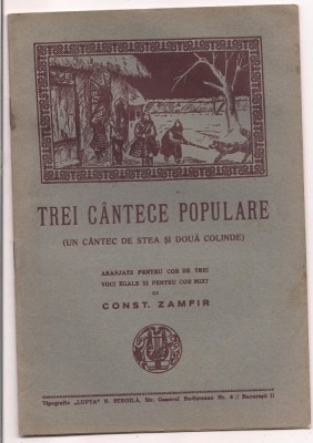 10A(000) -partituri-TREI CANTECE POPULARE- CONSTANTIN ZAMFIR foto
