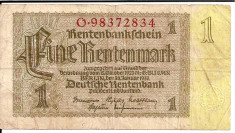 LL bancnota Germania 1 rentenmark 1937... foto