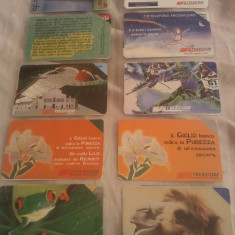Lot 20 cartele telefonice Italia 10 + folie de plastic + taxele postale = 30 roni