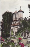 Biserica manastirii Dintr-un Lemn, vedere carte postala circulata 1974