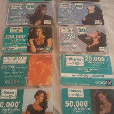 Lot 20 cartele telefonice Italia 20 + folie de plastic + taxele postale = 30 roni