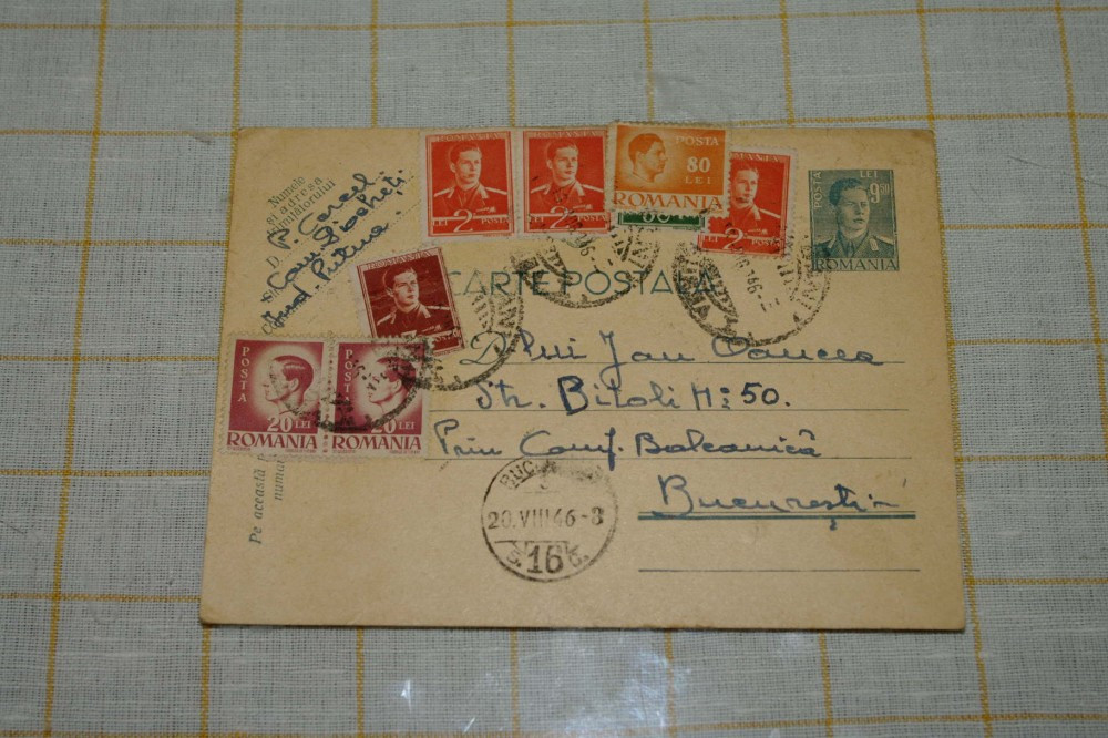 Carte postala circulata - 1946 - multe timbre cu valoare mare | Okazii.ro