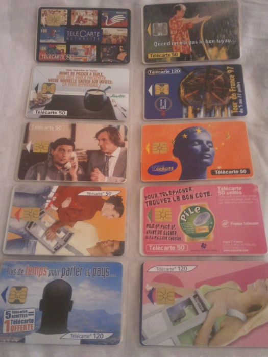 Lot 20 cartele telefonice Franta 2 cu SIM + folie de plastic + taxele postale = 50 roni