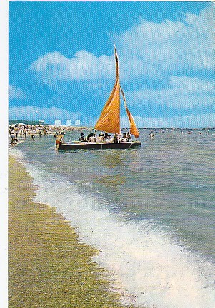 Neptun, plaja, vedere carte postala circulata 1978