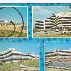 Aurora, hotel Cristal, Opal, Rubin, vedere carte postala circulata 1977