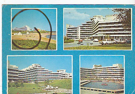Aurora, hotel Cristal, Opal, Rubin, vedere carte postala circulata 1977