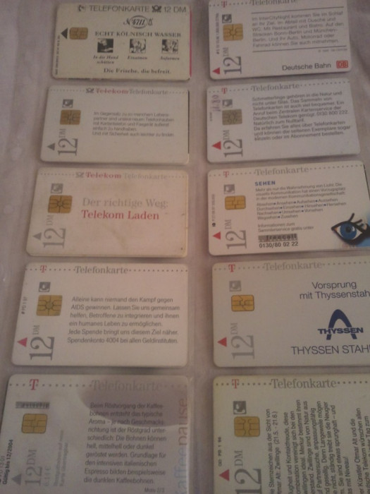 Lot 20 cartele telefonice Germania 1 cu SIM + folie de plastic + taxele postale = 50 roni