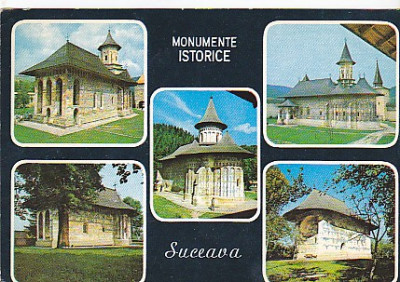 Suceava Monumente istorice, vedere carte postala circulata 1982 foto