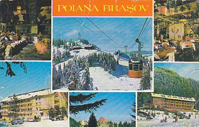 Poiana Brasov, Iarna, vedere carte postala, circulata 1979 foto