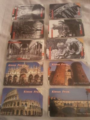 Lot 20 cartele telefonice Italia 11 + folie de plastic + taxele postale = 30 roni foto