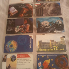 Lot 20 cartele telefonice Italia 9 + folie de plastic + taxele postale = 30 roni