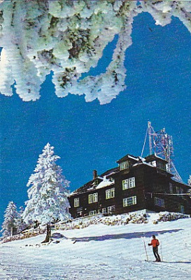 Masivul Postavarul, cabana Cristianul Mare, vedere carte postala circulata 1983 foto
