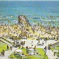 Eforie Sud, plaja, vedere carte postala circulata 1977