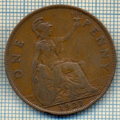 840 MONEDA - MAREA BRITANIE - ONE PENNY -anul 1927 -starea care se vede foto