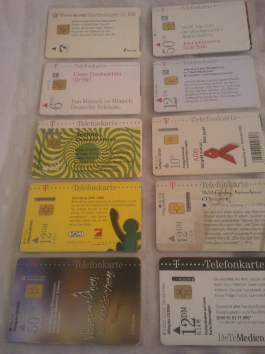 Lot 20 cartele telefonice Germania 4 cu SIM + folie de plastic + taxele postale = 50 roni