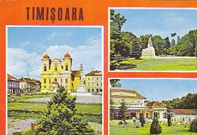 Timisoara Piata Unirii, Parcul Central, vedere carte postala circulata 1987 foto