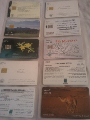 Lot 20 cartele telefonice Dubai cu SIM si fara SIM + folie de plastic + taxele postale = 50 roni foto