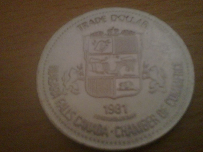 Medalie Canada - Niagara Falls - Chamber of Commerce - Trade Dollar 1981 - The Legendary Indian Maid of the Mist, 12,90 grame