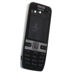 Carcasa completa mijloc capac baterie fata si tastatura Nokia E52 negru NOUA foto