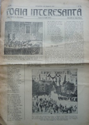 Foaia interesanta, Orastie, 24 Decembrie 1914; Intocmita de Ioan Mota, Moarte Regelui Carol I foto