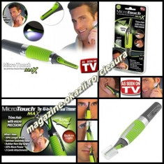 TRIMMER MICRO TOUCHES MAX APARAT MICROPRECIZIE cu LED INGRIJIRE PERSONALA RETUSURI ELIMINAT PARUL NEDORIT de pe FATA NAS URECHI CORP AS SEEN ON TV foto