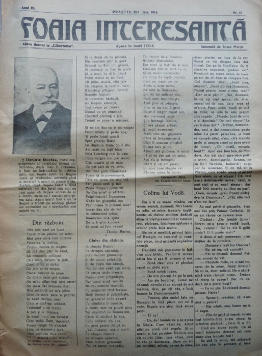 Foaia interesanta , Orastie , 5 Oct. 1914 ; Intocmita de Ioan Mota