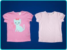 NOI, FIRMA ? Set 2 tricouri, cu pisicuta, H&amp;amp;M ? fetite | 12?18 luni | 80?86 cm foto