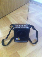 Boxa portabila vintage radio fm + usb auxiliar telefon foto