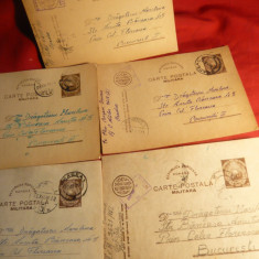 5 Carti Postale Militare 1949-1950 -pt. Ministerul de Interne