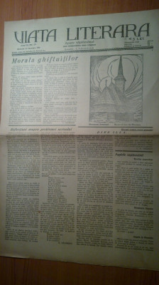 ziarul viata literara 24 noiembrie 1928- articol de george calinescu foto