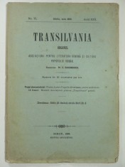 REVISTA TRANSILVANIA - SIBIU - NR VI ANUL 1899 - DIRECTOR DR. C.DIACONOVICH foto