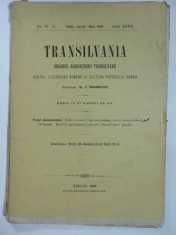 REVISTA TRANSILVANIA - SIBIU - NR IV - V ANUL 1896 - DIRECTOR DR.C. DIACONOVICH foto