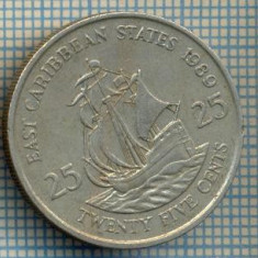 1049 MONEDA -EAST CARIBBEAN STATES - 25 CENTS -anul 1989 -starea care se vede