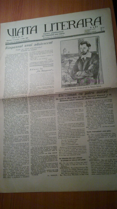 ziarul viata literara 19 ianuarie -2 februarie 1929