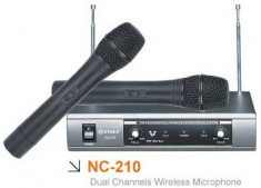 SUPER SET 2 MICROFOANE WIRELESS PROFESIONALE+RECEIVER. KARAOKE,SONORIZARI,FORMATII foto