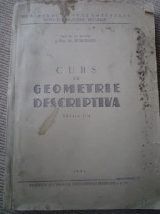 curs de geometrie descriptiva botez dumitrescu 1956 carte stiinta matematica foto