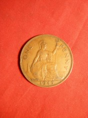 Moneda 1 Pence 1945 Anglia ,George VI ,bronz, cal.F.Buna