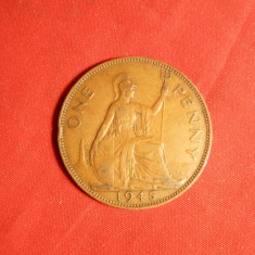 Moneda 1 Pence 1945 Anglia ,George VI ,bronz, cal.F.Buna