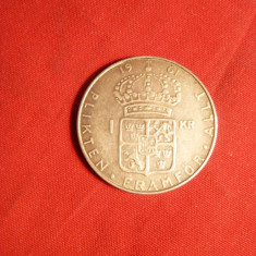 Moneda 1 Kor. 1961 Suedia , argint , cal. f. buna