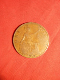 Moneda 1 Pence 1919 Anglia ,George V ,bronz, cal.Buna, Europa