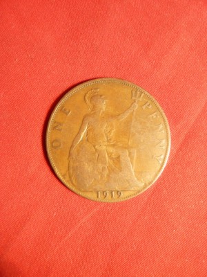 Moneda 1 Pence 1919 Anglia ,George V ,bronz, cal.Buna foto