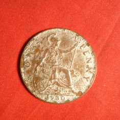 Moneda-Jeton 1 Pence 1930 Anglia ,George V ,bronz argintat