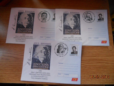 SET 5 PLICURI STAMPILA DIFERITA ANUL INTERNATIONAL ALBERT EINSTEIN 2005 foto