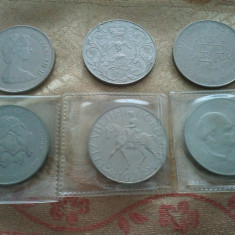 Lot 6 medalii Anglia, necirculate, nichel, nu argint, 50 roni bucata,300 roni setul,taxele postale 0 roni sau 100 roni bucata + taxele postale 10 roni